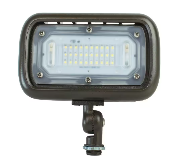 Commercial Electric 30W Line Voltage Bronze Integrated Outdoor LED Wall Wash Light with Adjustable Mounting Bracket for Landscape Lighting CEWW30BRZ
