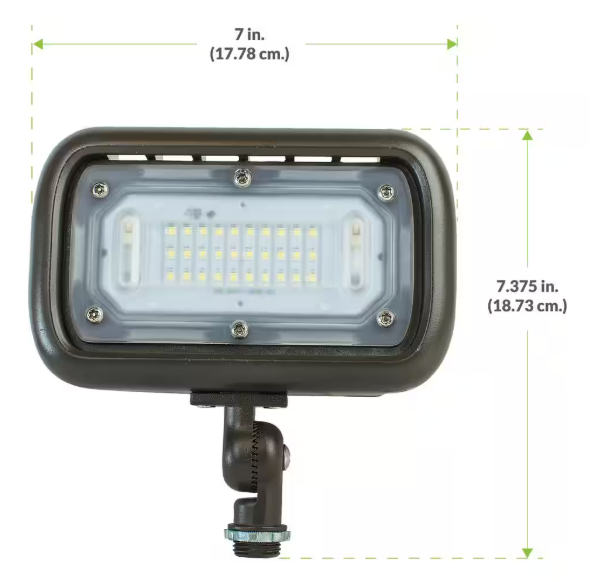 Commercial Electric 30W Line Voltage Bronze Integrated Outdoor LED Wall Wash Light with Adjustable Mounting Bracket for Landscape Lighting CEWW30BRZ