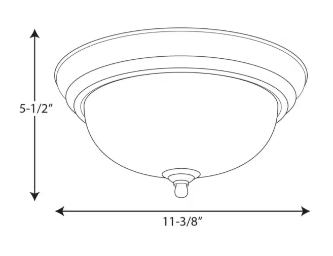 Progress Lighting Dome Glass Collection 1-Light Polished Chrome Flush Mount with Etched Glass P3924-15ET