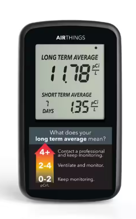 Airthings Battery Operated Digital Radon Detector 2350