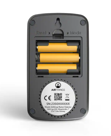 Airthings Battery Operated Digital Radon Detector 2350