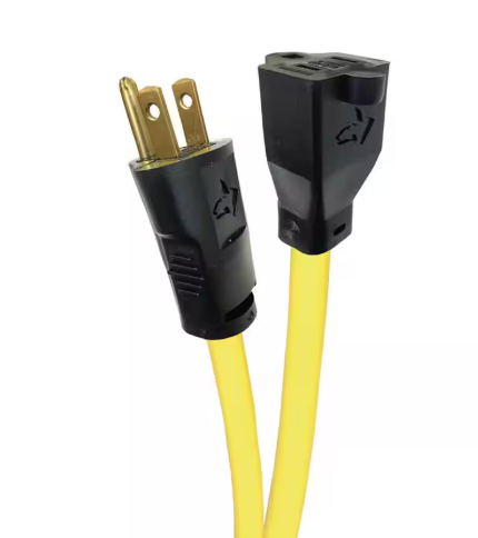 Husky 100 ft. 12/3 Extension Cord, Yellow HD#1004823555
