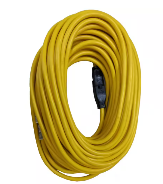 Husky 100 ft. 12/3 Extension Cord, Yellow HD#1004823555