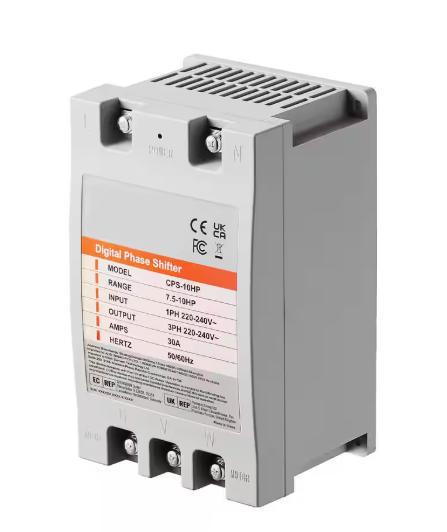 SKYSHALO 3 Phase 10 HP 30 Amp 220-Volt Single Phase Converter, Digital Phase Shifter for Residential and Light Commercial Use SZBXQ10HP000GCR3SV7-0920