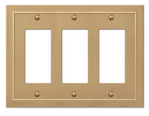 AMERELLE Bethany 3 Gang Rocker Metal Wall Plate - Brushed Bronze 57RRRBZ