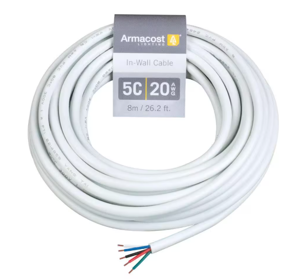 Armacost Lighting 24 ft. 20 AWG/5C in Wall Cable 775200