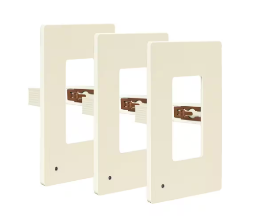 TOPGREENER 1-Gang Light Almond Decorator/Rocker Outlet Plastic Screwless Midsize Wall Plate with Nightlight (1-pack)