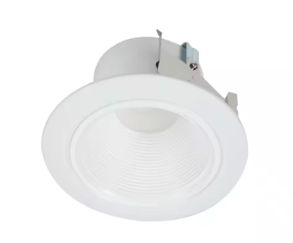 HALO RL 4 in. White Integrated LED Recessed Ceiling Light Retrofit Trim at 3000K Soft White, Deep Baffle for Low Glare RLD4069301EWHR