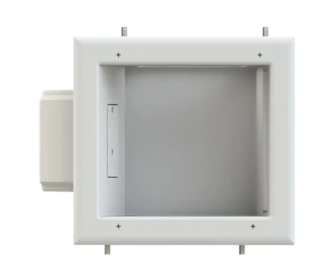 Commercial Electric White 1-Gang Cable Pass-Through Plastic Wall Plate TV Multimedia Recessed Box 5053-WH
