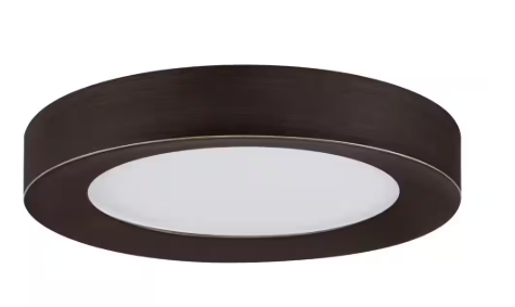 Home Decorators Collection Calloway 11 in. Bronze Integrated LED 5CCT Flush Mount JXM3001L/BR