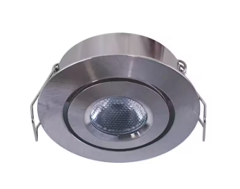 Armacost Lighting 2 in. Bright White Recessed LED Swivel Puck Light, Brushed Steel 222317