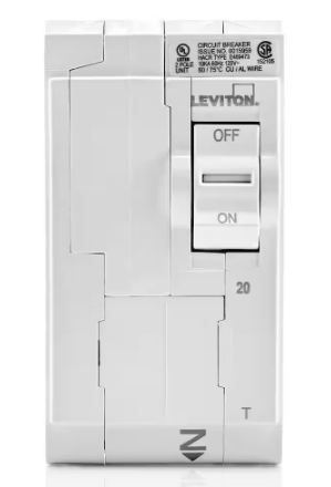 Leviton Branch Circuit Breaker, Standard 2-Pole 20 Amp, 120-Volt/240-Volt, Thermal Magnetic R10-LB220-0TR