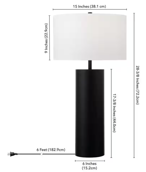 Meyer&Cross York 29.5 in. Blackened Bronze Table Lamp with Fabric Shade TL1821