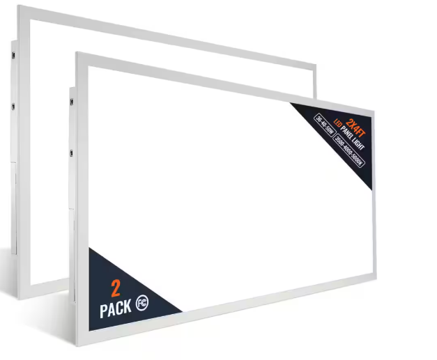 VEVOR 2 PCS 2 ft. x 4 ft. LED Flat Panel Light 6000LM 50 W LED Drop Ceiling Light 3500K/4000K/5000K for Home Office Classroom