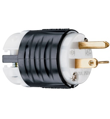 20a, 250v Extra-Hard Use Spec-Grade Plug, Black & White