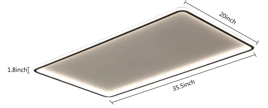 Rectangular LED Flush Ceiling Light with Remote Control, 72W 3000K-6000K Acrylic Ultrathin Ceiling Lamp Modern Dimmable Ceiling Light for Dinning Room Bedroom Living Room