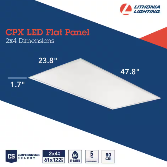 Contractor Select CPX 2 ft. x 4 ft. White Integrated LED 4692 Lumens Flat Panel Light, 4000K