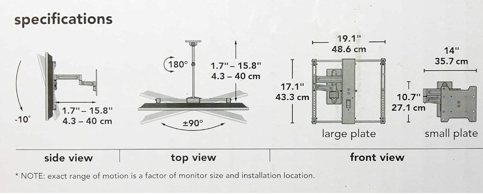 Simplicity SMF2 Medium Full-motion Tv Wall Mount 19-47 incheses