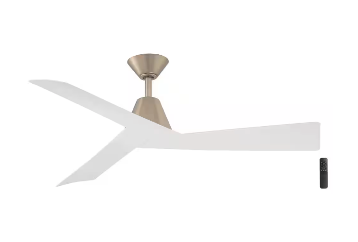 Home Decorators Collection Easton 52 in. Indoor/Outdoor Brushed Gold with Matte White Blades Ceiling Fan with Remote Included N381A-CB+MWH