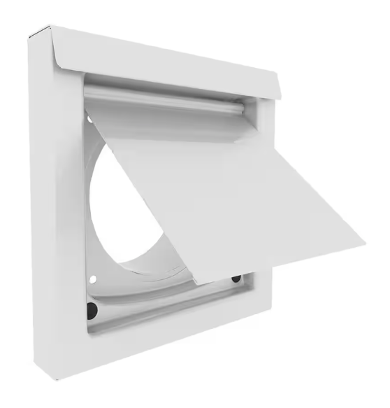 DryerWallVent- 4 in. Powder Coated Steel White Dryer Vent