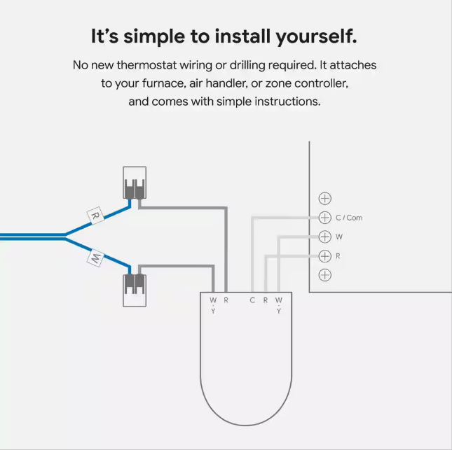 Google Nest Power Connector - C-Wire Substitute for Home System Without C Wire - Compatible with Nest thermostats GA02493-US
