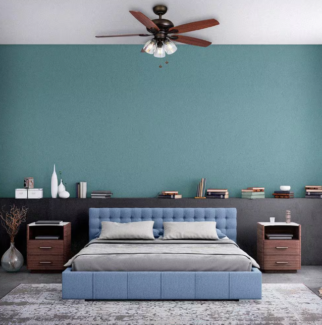 Hampton Bay Rockport 52 in. Indoor LED Bronze Ceiling Fan with Light Kit, Downrod, and 5 Reversible Blades 91851
