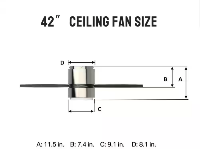 BLUE MOUNTAIN FANS Prism 42 in. Brushed Nickel LED Ceiling Fan with Light Kit and Remote Control 21304