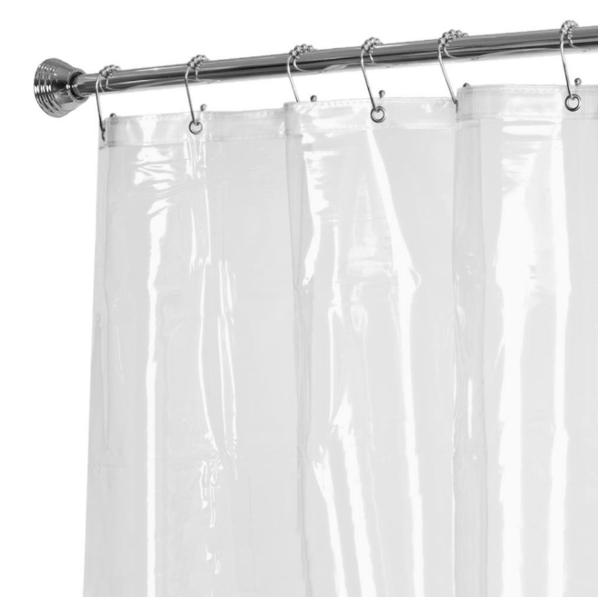 Zenna Home 72 in. x 72 in. Heavyweight 10-Gauge Vinyl Shower Curtain Liner in Clear 71130yCLR