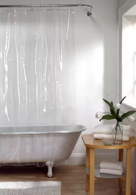 Zenna Home 72 in. x 72 in. Heavyweight 10-Gauge Vinyl Shower Curtain Liner in Clear 71130yCLR