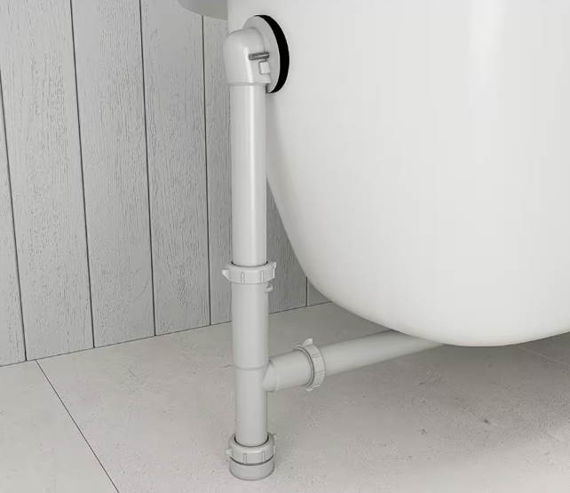 Everbilt Trip Lever 1-1/2 in. White Poly Pipe Bath Waste and Overflow Drain in Brushed Nickel