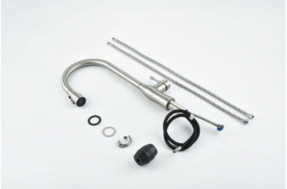 Tahanbath Single Handle Pull Down Sprayer Kitchen Faucet in Brushed Nickel Z-W2898P232720