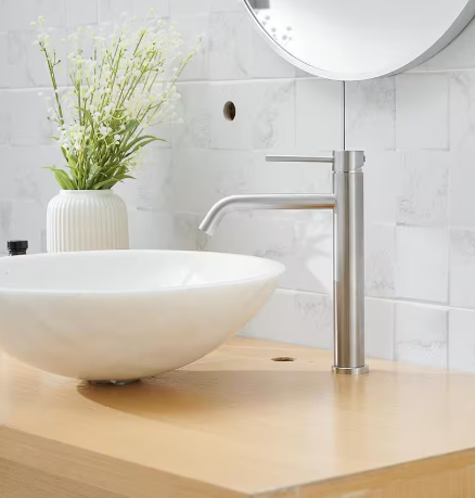 BWE Modern Single Hole Single Handle Vessel Sink Faucet Bathroom Vanity Sink Faucet With Pop Up Drain in Brushed Nickel A-96056H-N-4