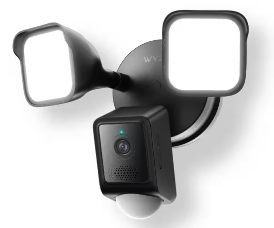 Wyze Wired Outdoor Wi-Fi Floodlight v2 Home Security Camera with 2K Video, Color Night Vision, Motion Activated LEDs - Black WYZECFL2BL