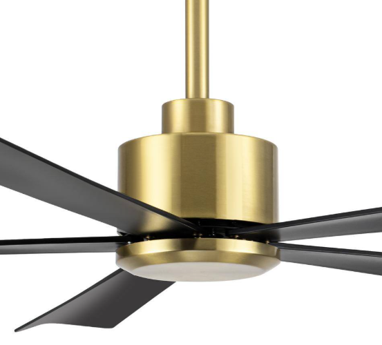 Breezary Melony 52 in. 6-Speed Indoor Black-Blade Gold Ceiling Fans with Remote Control Included 30010-BK