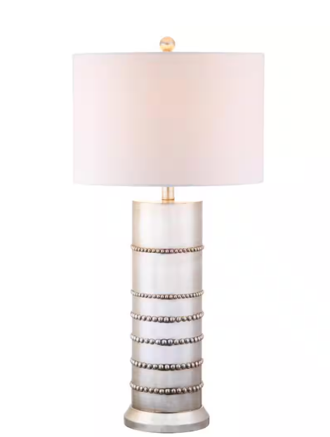 JONATHAN Y Evelyn 31 in. Silver Resin Table Lamp JYL1012A