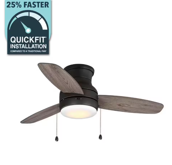 Home Decorators Collection Ashby Park 44 in. White Color Changing Integrated LED Bronze Ceiling Fan with Light Kit and 3 Reversible Blades 59344