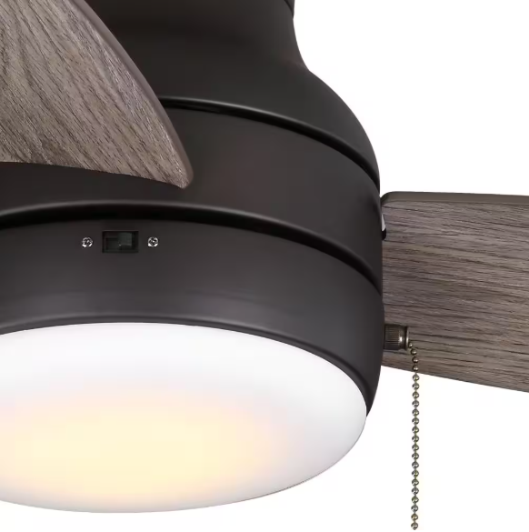Home Decorators Collection Ashby Park 44 in. White Color Changing Integrated LED Bronze Ceiling Fan with Light Kit and 3 Reversible Blades 59344