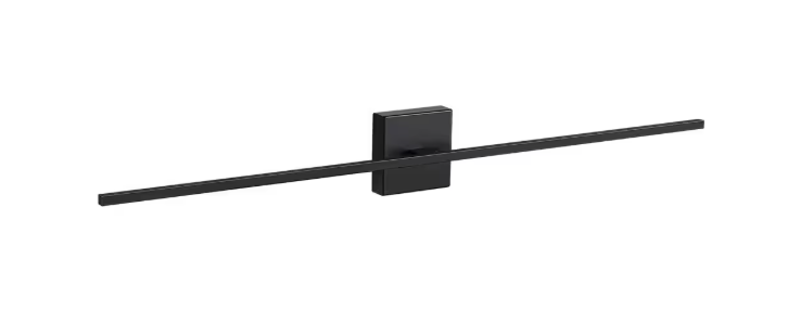 KAISITE 39 in. 1-Light Black LED Vanity Light Bar 28-Watt Linear Bathroom Light Fixture Dimmable Sconces Wall Lighting 8036WL-39BK-US