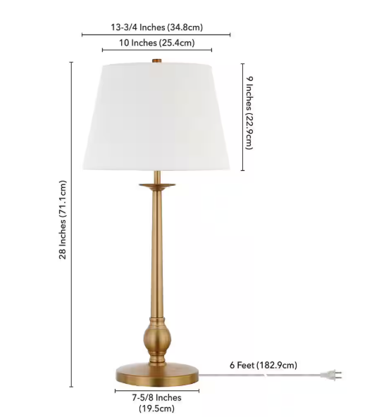 Meyer&Cross Wilmer 28 in. Brass Table Lamp TL0609