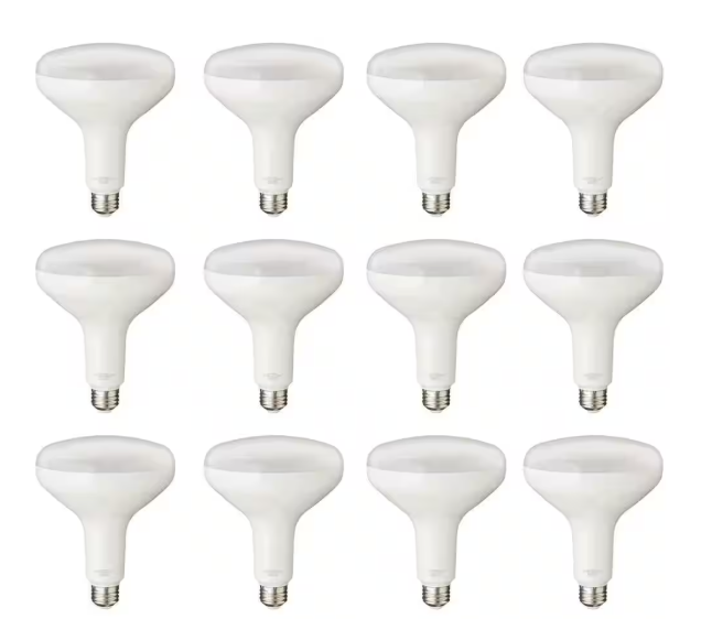 75-Watt Equivalent BR40 Dimmable LED Light Bulb Soft White (12-Pack) BR40-1D 12W E26