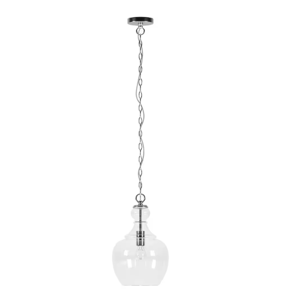 Meyer&Cross Verona 1-Light Brushed Nickel Pendant with Clear Glass Shade PD1069