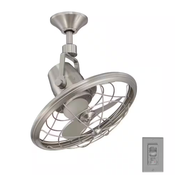 Home Decorators Collection Bentley II 18 in. Indoor/Outdoor Brushed Nickel Oscillating Ceiling Fan with Wall Control AL14-BN