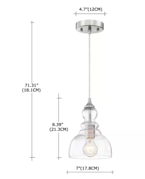 Hukoro 3-Pack 1-light Brushed Nickle Mini Pendant Light