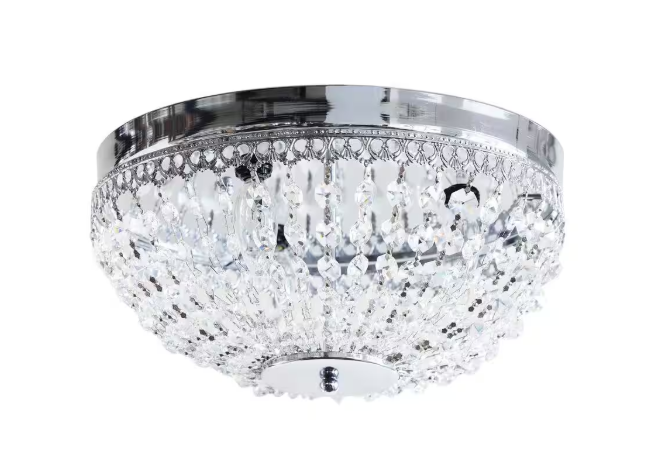 matrix decor 13.75 in. 3-Light Crystal Chrome Flush Mount MD-C2265110V