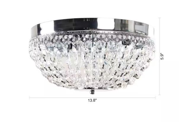 matrix decor 13.75 in. 3-Light Crystal Chrome Flush Mount MD-C2265110V