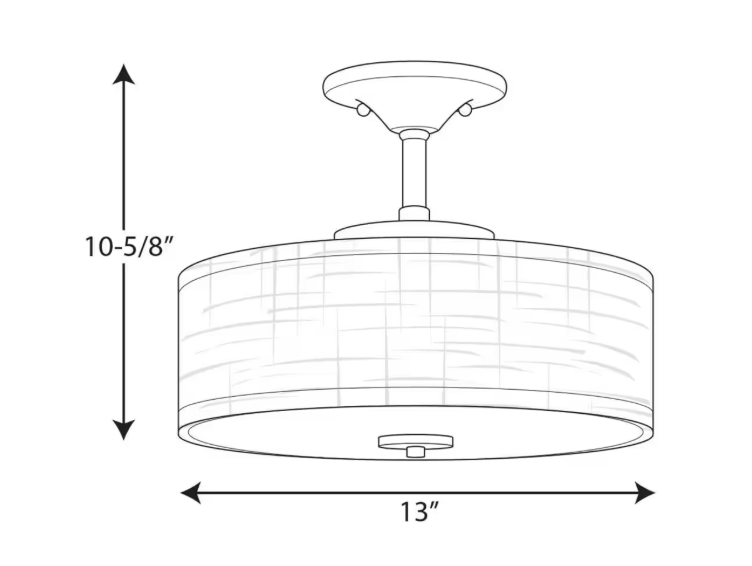 Progress Lighting Inspire Collection Graphite Integrated LED Semi-Flush Mount P350134-143-30