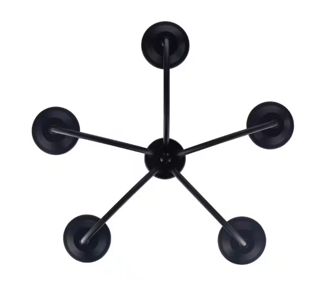 Bel Air Lighting Candle 5-Light Black Candle Chandelier Light Fixture 9015 BK