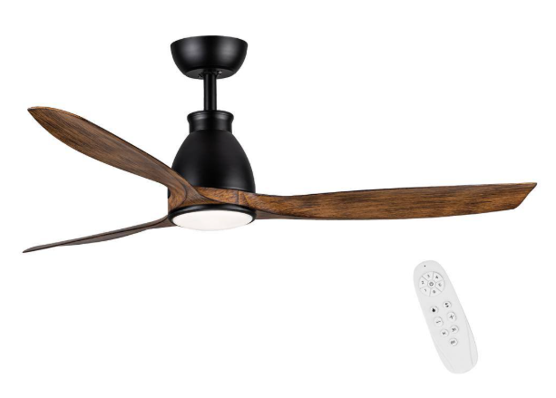 YUHAO 52 in. Integrated Dimmable LED Indoor Farmhouse Black Ceiling Fans with Light Kit and Remote, Reversible DC Motor