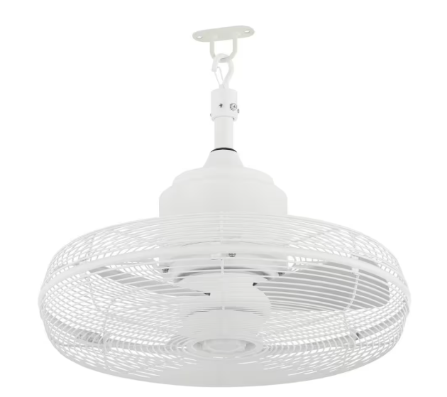 Hampton Bay Conyer 18 in. Indoor/Wet Outdoor 3-Speed Anywhere Fan White with Convenient Hanging Hook SFZ-500-3