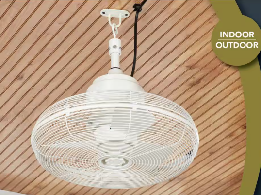 Hampton Bay Conyer 18 in. Indoor/Wet Outdoor 3-Speed Anywhere Fan White with Convenient Hanging Hook SFZ-500-3